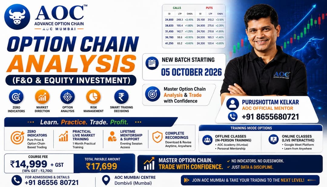 OCTOBER 2026 | MUMBAI |BASIC TO ADVANCE OPTION CHAIN TRAINING & MENTORSHIP | EVENING BATCH